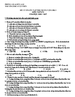 Đề cương ôn thi chất lượng Vật lí lớp 9 - Năm học 2016-2017 - Trường THCS Tân Tiến
